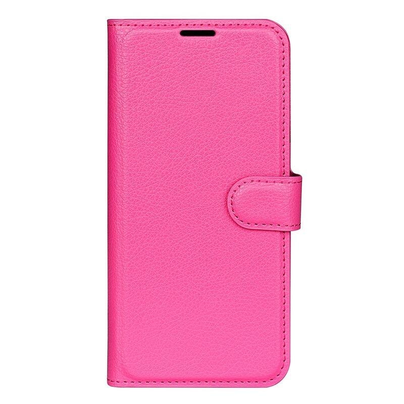 Litchi PU bőr pénztárca tok Samsung Galaxy M53 5G - rózsaszínű