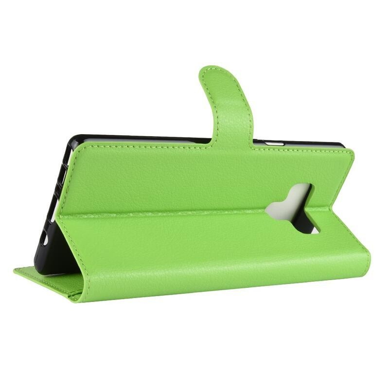 Litchi PU bőr pénztárca tok Samsung Galaxy Note 9-hez - zöld