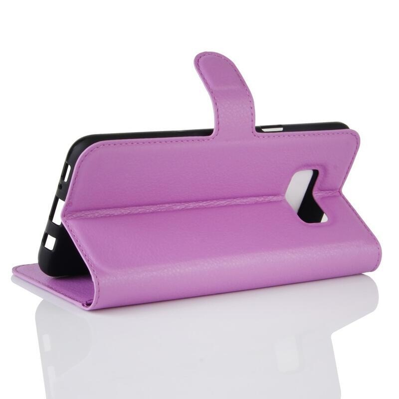 Litchi PU bőr pénztárca tok Samsung Galaxy S8-hoz - lila