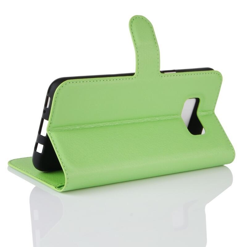 Litchi PU bőr pénztárca tok Samsung Galaxy S8 Plus-hoz - zöld