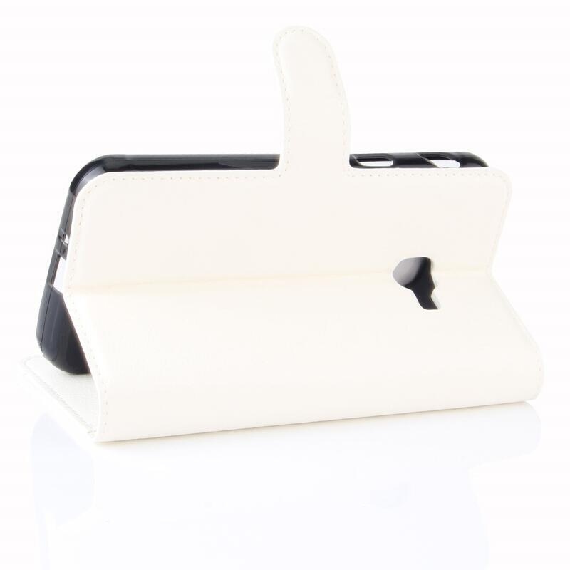 Litchi PU bőr pénztárca tok Samsung Galaxy Xcover 4/4S készülékhez - fehér