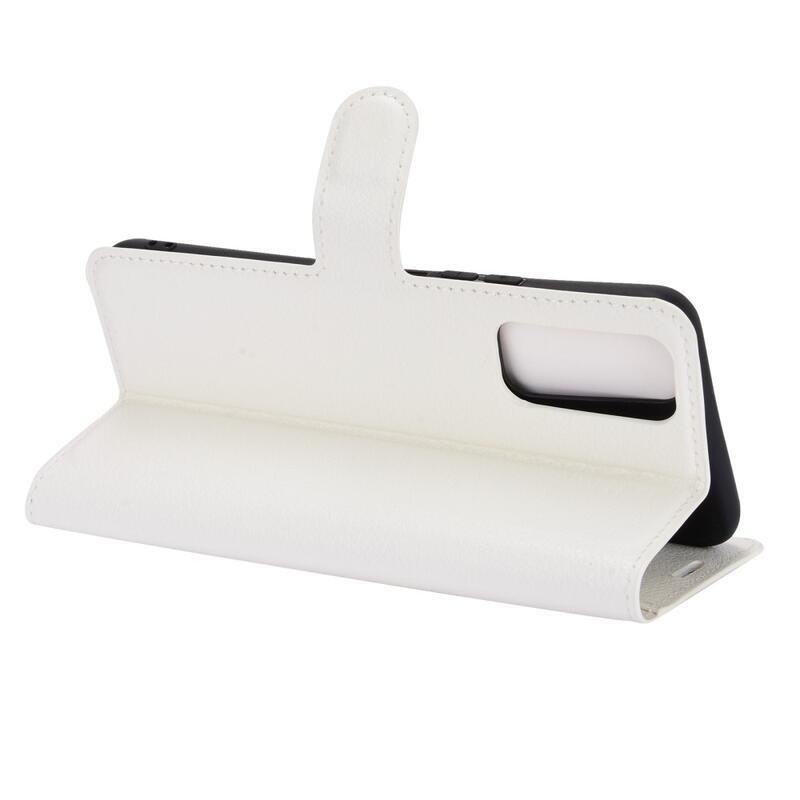 Litchi PU bőr pénztárca tok Vivo Y20s/Y11s - fehér