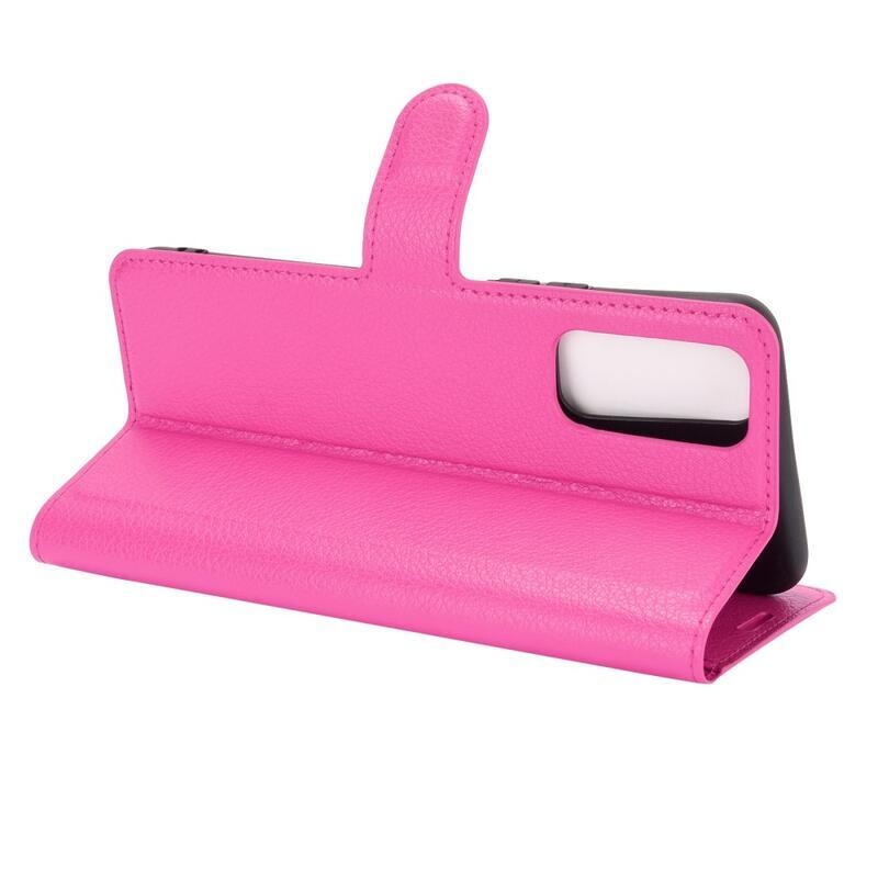 Litchi PU bőr pénztárca tok Vivo Y20s/Y11s - rózsaszínű