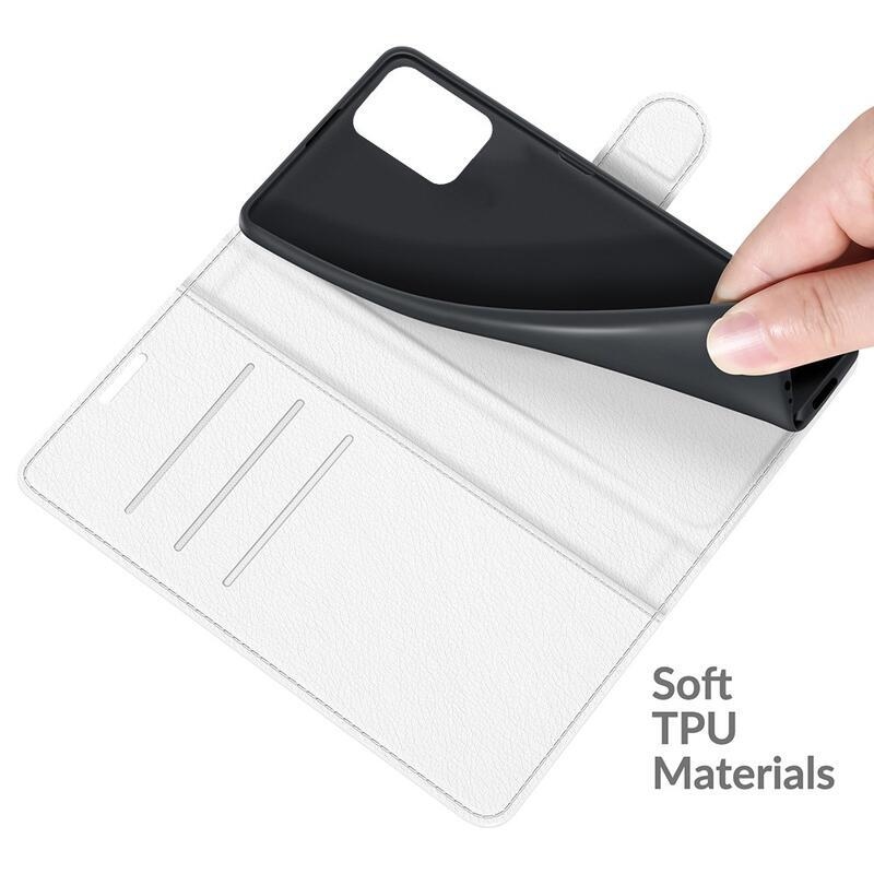 Litchi PU bőr pénztárca tok Xiaomi 11T/11T Pro - fehér
