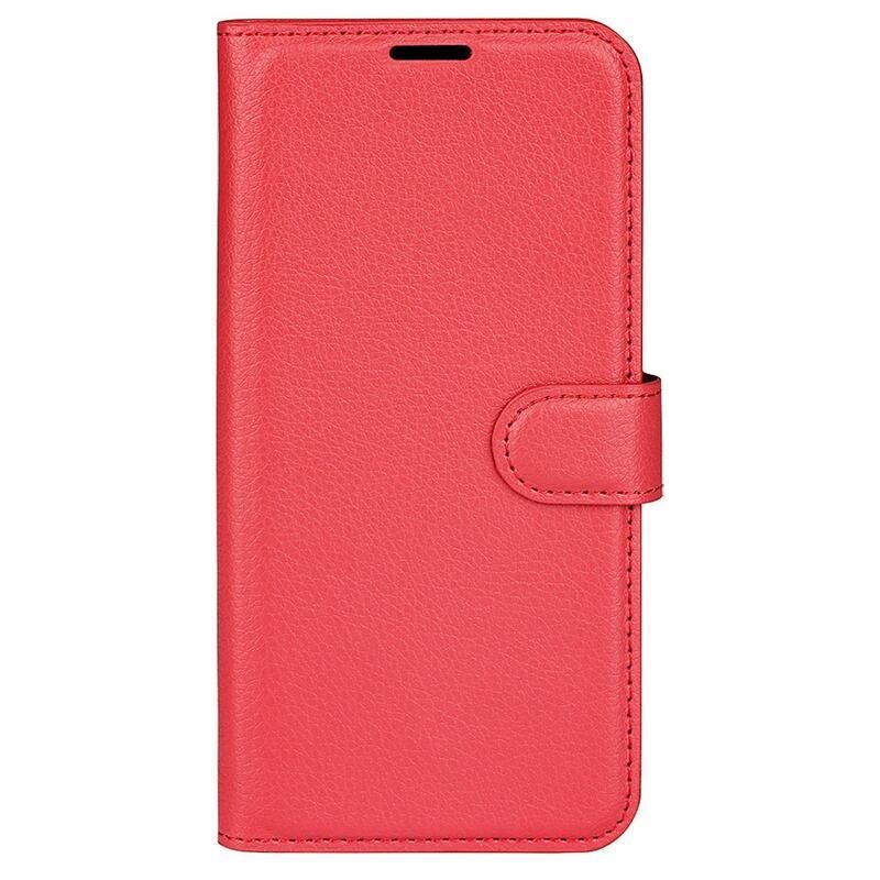 Litchi PU bőr pénztárca tok Xiaomi 12 Lite-hoz - piros