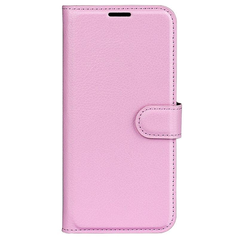 Litchi PU bőr pénztárca tok a Xiaomi 12 Lite-hoz - rózsaszínű