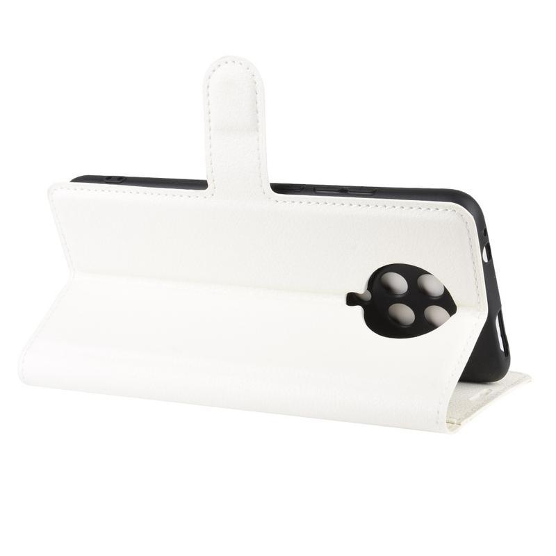Litchi PU bőr pénztárca tok Xiaomi Poco F2 Pro - fehér