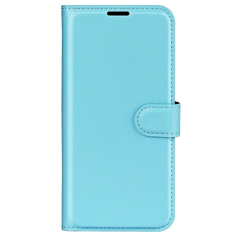 Litchi PU bőr pénztárca tok a Xiaomi Poco M5-hez - kék