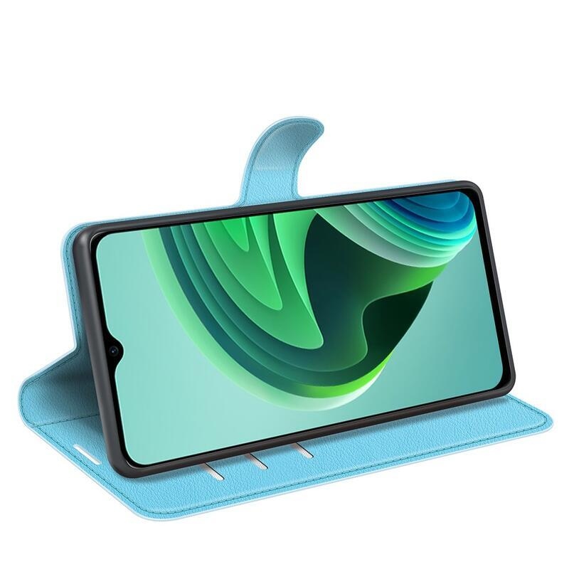 Litchi PU bőr pénztárca tok Xiaomi Redmi 10 5G - kék