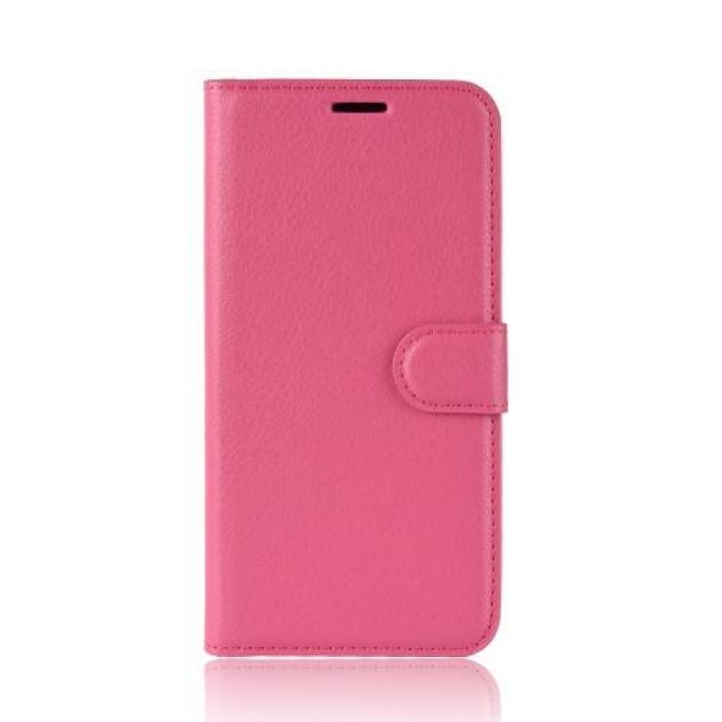 Litchi PU bőr pénztárca tok Xiaomi Redmi 7 - rózsa