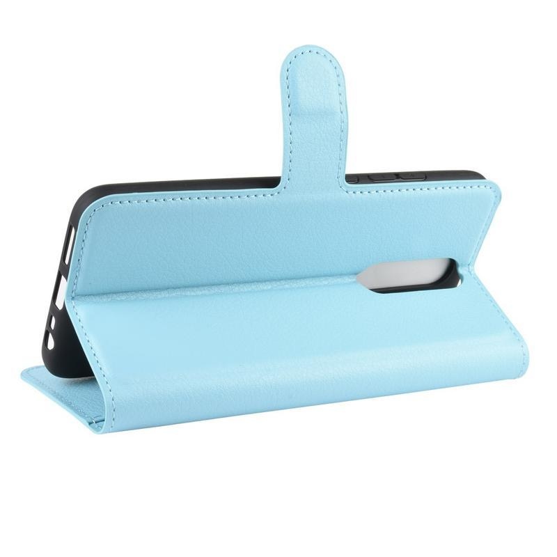 Litchi PU bőr pénztárca tok Xiaomi Redmi 8-hoz - kék