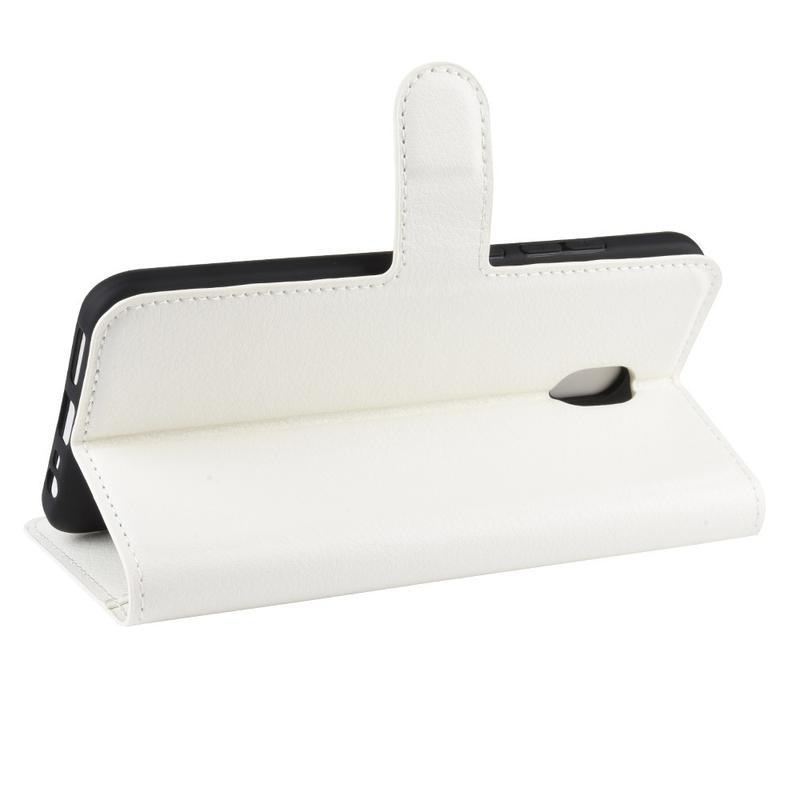 Litchi PU bőr pénztárca tok Xiaomi Redmi 8A-hoz - fehér