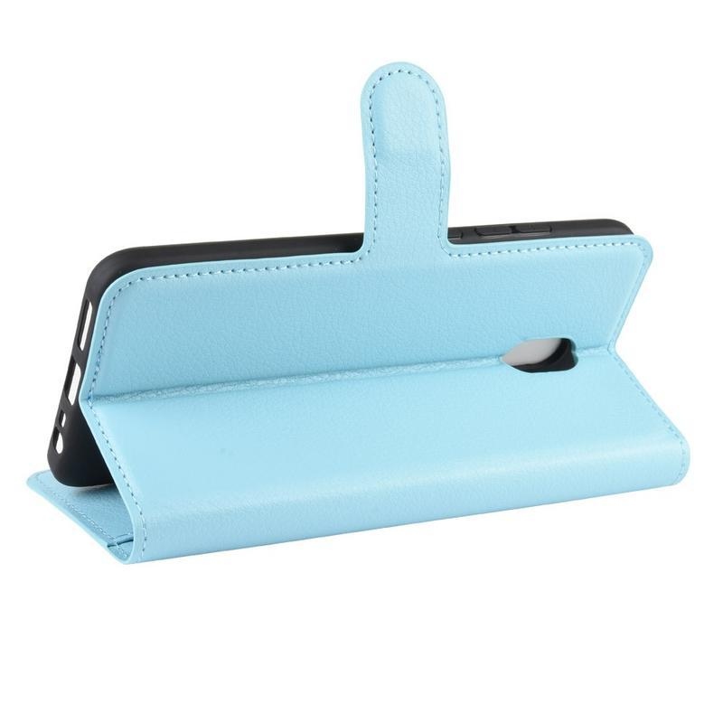 Litchi PU bőr pénztárca tok Xiaomi Redmi 8A-hoz - kék