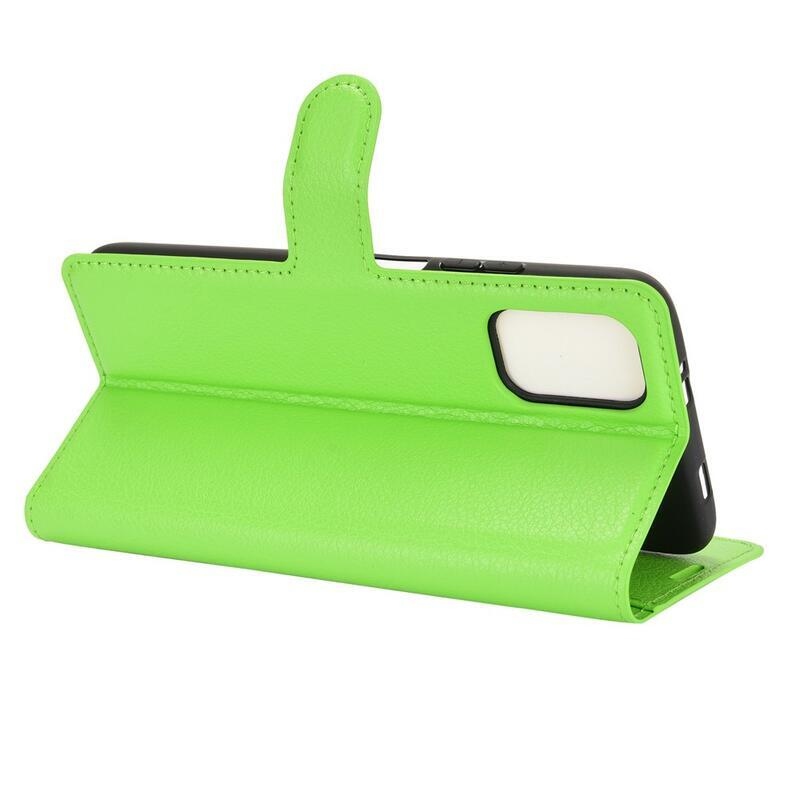 Litchi PU bőr pénztárca tok Xiaomi Redmi 9T/Poco M3-hoz - zöld