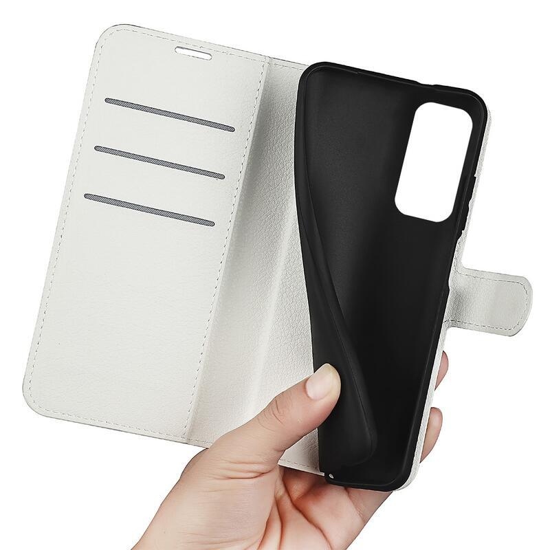 Litchi PU bőr pénztárca tok Xiaomi Redmi Note 11 4G/Note 11S 4G - fehér