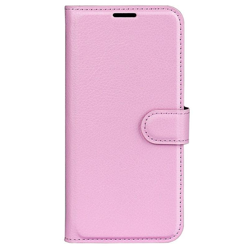 Litchi PU bőr pénztárca tok Xiaomi Redmi Note 11 4G/Note 11S 4G - rózsaszínű