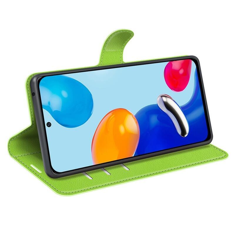 Litchi PU bőr pénztárca tok Xiaomi Redmi Note 11 4G/Note 11S 4G - zöld