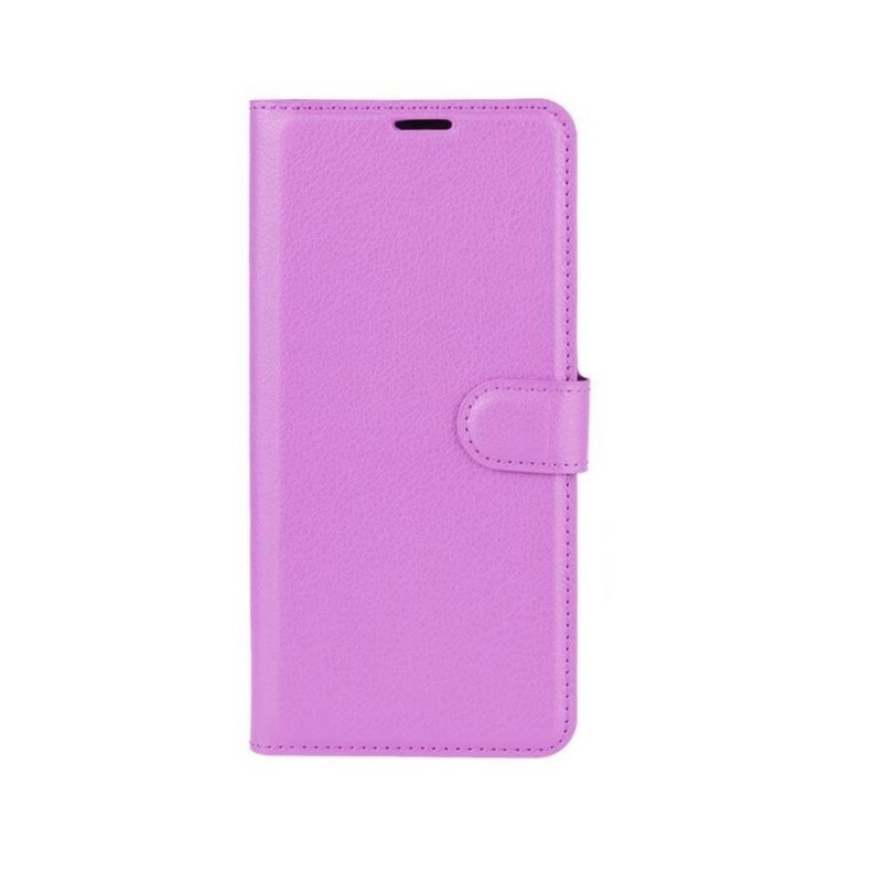 Litchi PU bőr pénztárca tok iPhone XR készülékhez - lila