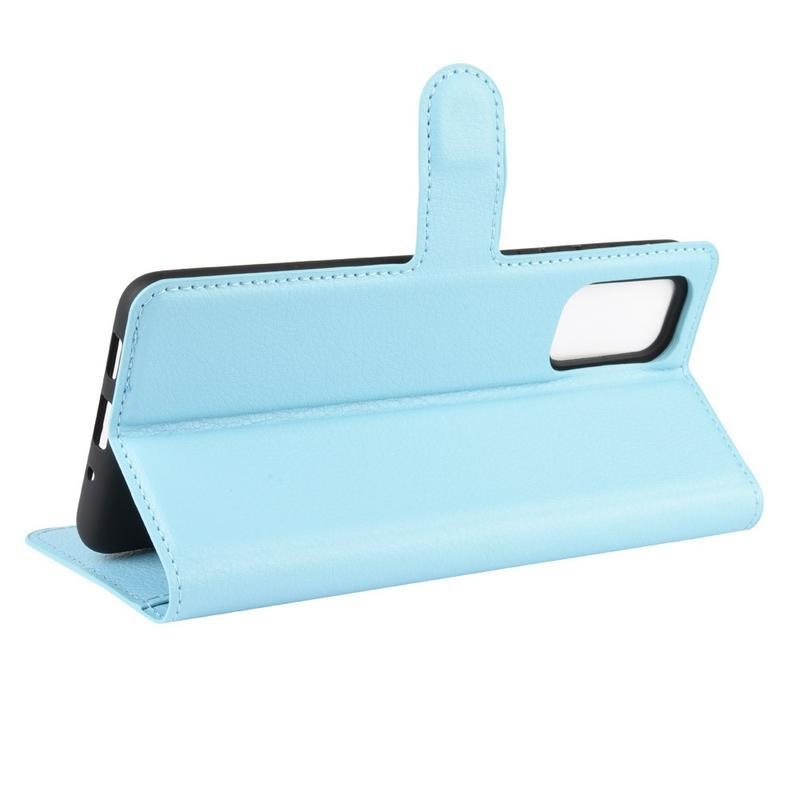 Litchi PU bőr pénztárca tok Samsung Galaxy S20 FE/S20 FE 5G készülékhez - kék