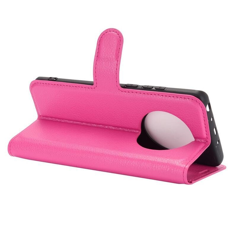 Litchi PU bőr pénztárca tok mobiltelefonhoz Huawei Mate 40 Pro - rózsaszínű