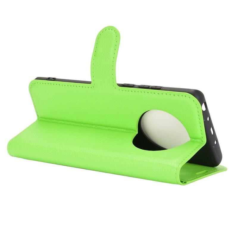 Litchi PU bőr pénztárca tok mobiltelefonhoz Huawei Mate 40 Pro - zöld