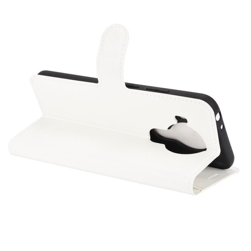 Litchi PU bőr pénztárca tok Nokia 5.4 mobiltelefonhoz - fehér