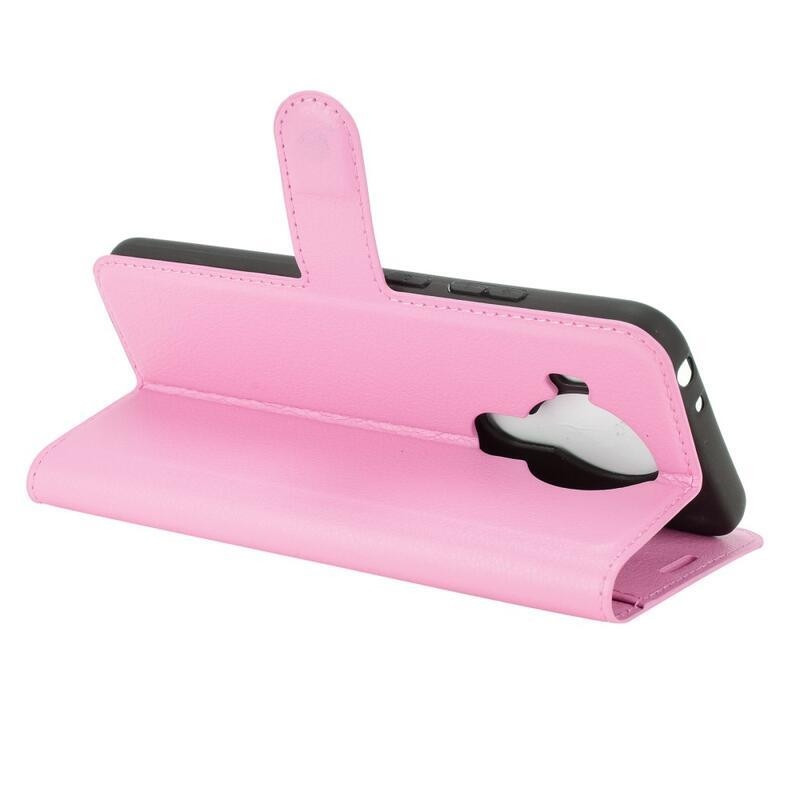 Litchi PU bőr pénztárca tok Nokia 5.4 mobiltelefonhoz - rózsaszín