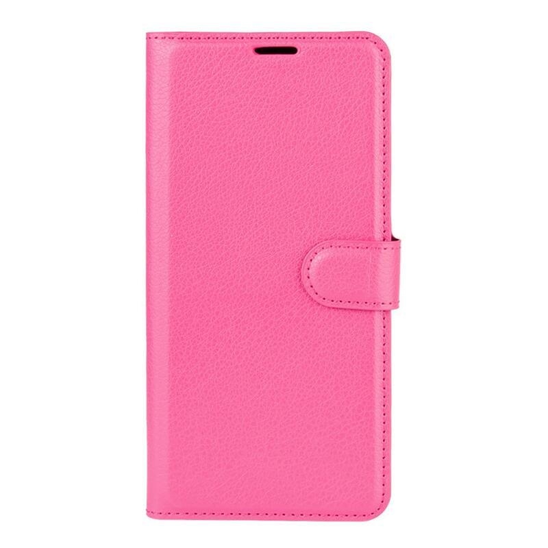 Litchi PU bőr pénztárca tok mobiltelefonhoz Samsung Galaxy S21 - rózsa