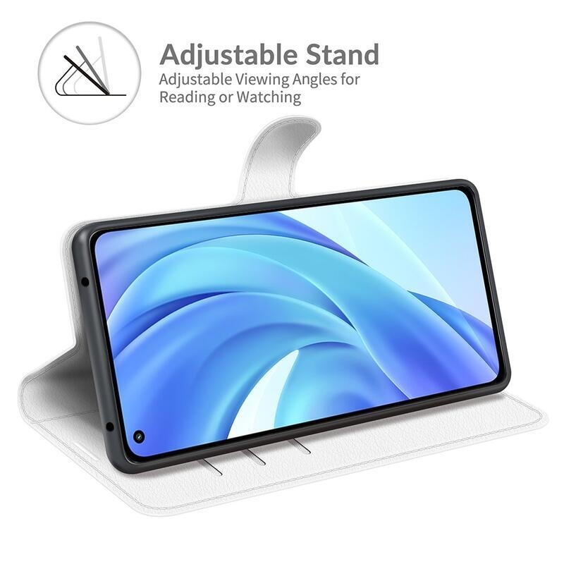 Litchi PU bőr pénztárca tok Xiaomi Mi 11 Lite 4G/5G/Mi 11 Lite 5G NE mobiltelefonhoz - fehér