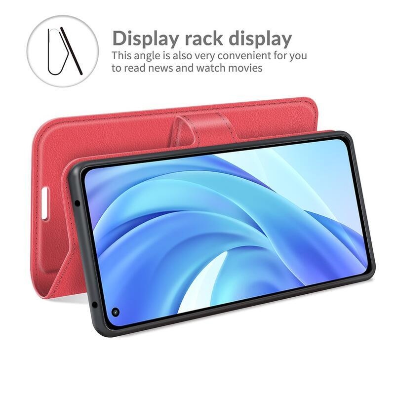 Litchi PU bőr pénztárca tok Xiaomi Mi 11 Lite 4G/5G/Mi 11 Lite 5G NE mobiltelefonhoz - piros