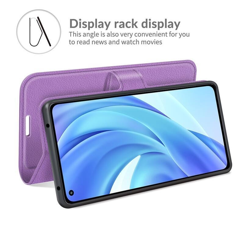 Litchi PU bőr pénztárca tok Xiaomi Mi 11 Lite 4G/5G/Mi 11 Lite 5G NE mobiltelefonhoz - lila