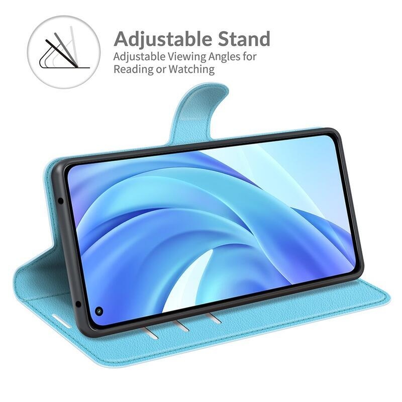 Litchi PU bőr pénztárca tok Xiaomi Mi 11 Lite 4G/5G/Mi 11 Lite 5G NE mobiltelefonhoz - kék