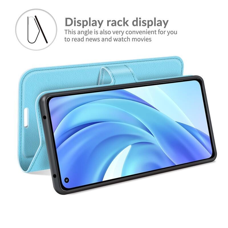 Litchi PU bőr pénztárca tok Xiaomi Mi 11 Lite 4G/5G/Mi 11 Lite 5G NE mobiltelefonhoz - kék