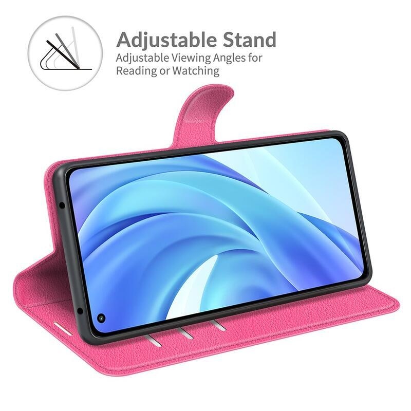 Litchi PU bőr pénztárca tok Xiaomi Mi 11 Lite 4G/5G/Mi 11 Lite 5G NE mobiltelefonhoz - rózsaszínű