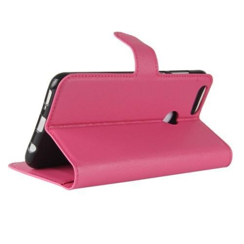 Litchi PU bőr tok a Honor 7X-hez - rózsaszínű