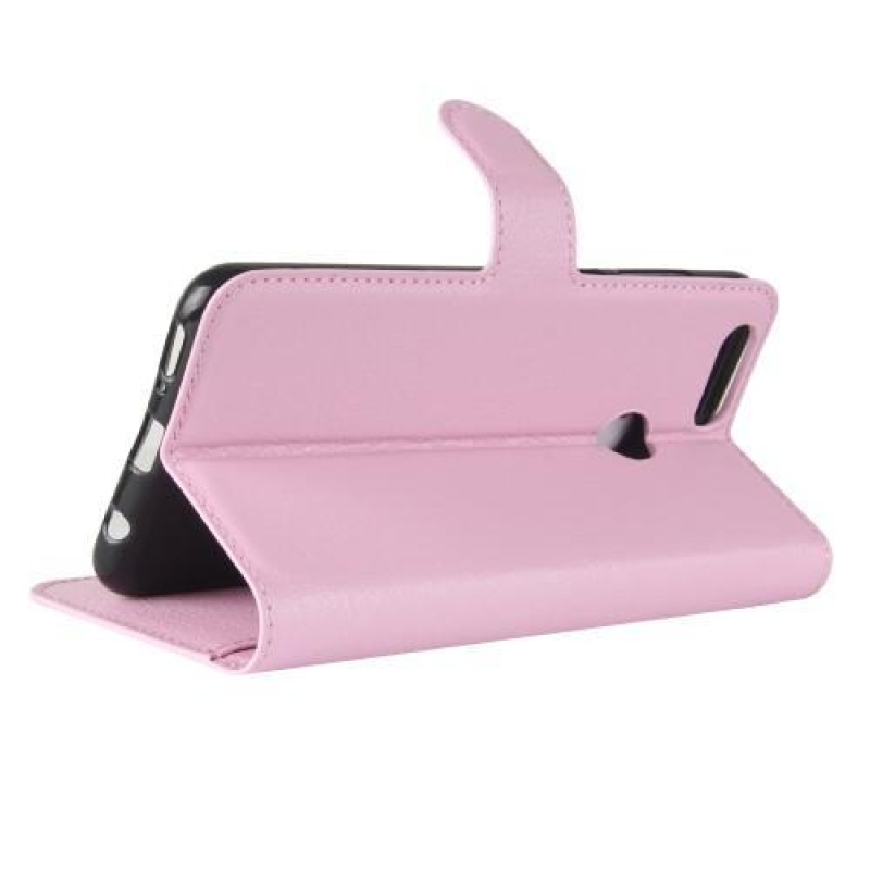 Litchi PU bőr tok a Honor 7X-hez - rózsaszínű