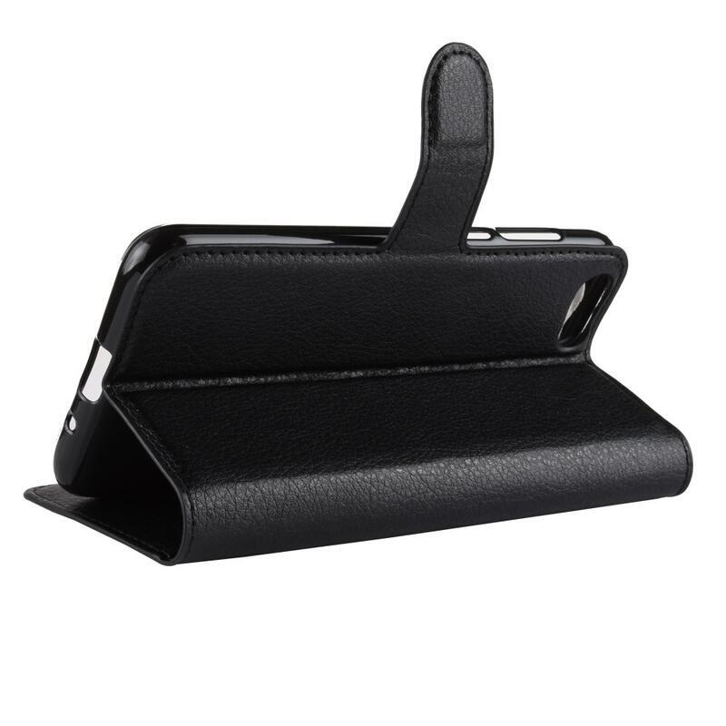 Litchi PU bőr tok Huawei Y5 (2018) - fekete