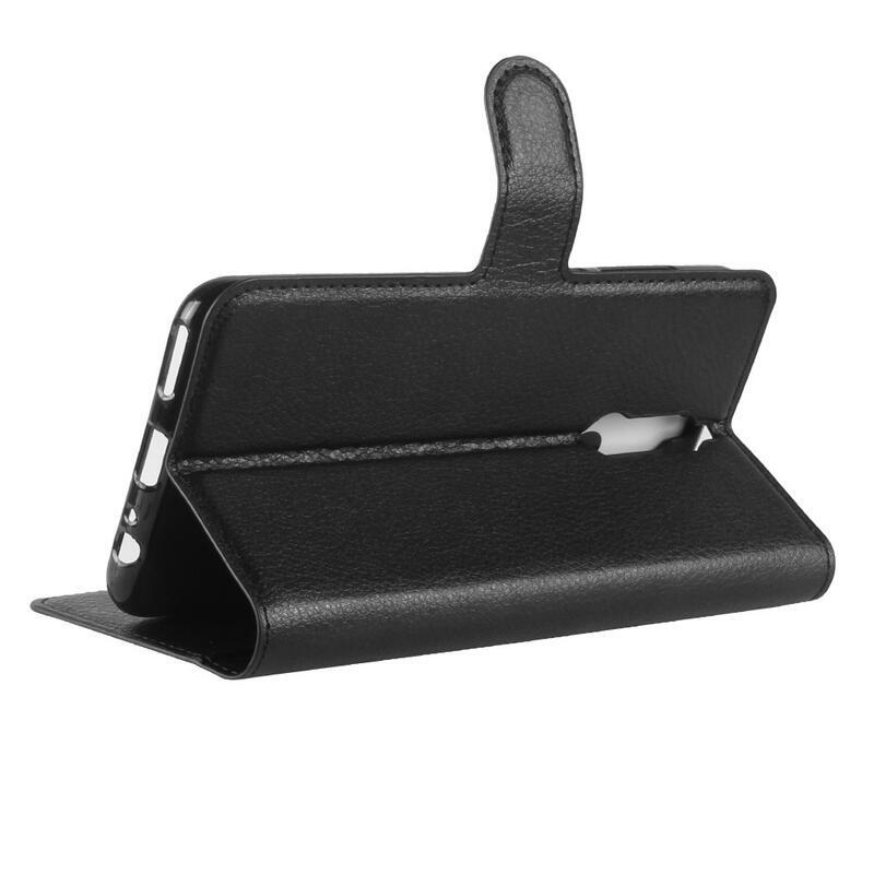 Litchi PU bőr tok Huawei Mate 10 Lite-hoz - fekete