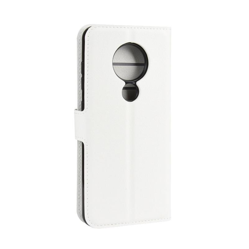Litchi PU bőr tok Nokia 6.2 / Nokia 7.2 készülékhez - fehér
