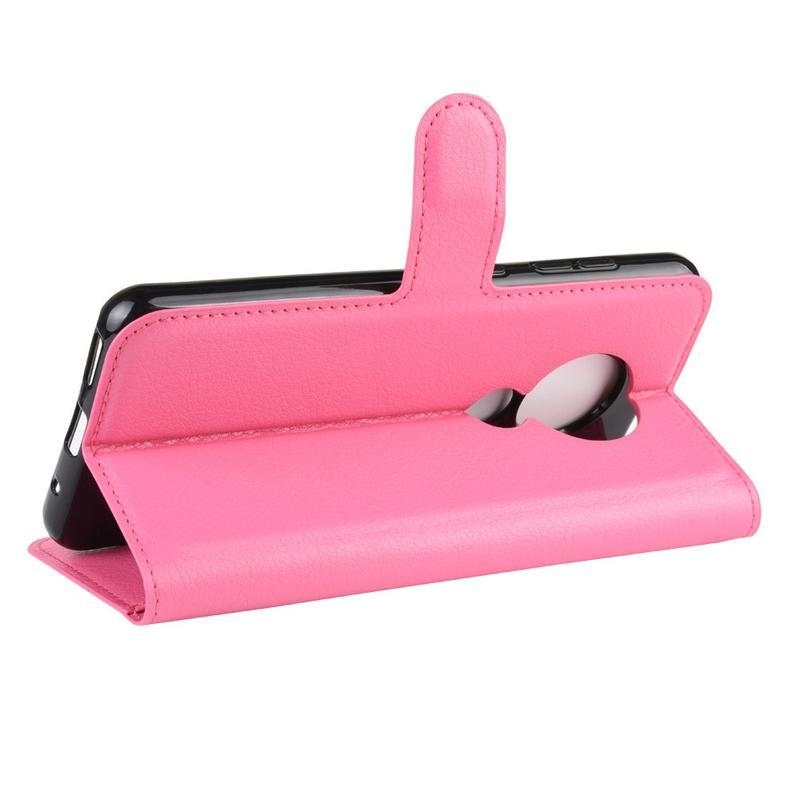 Litchi PU bőr mobiltáska Nokia 6.2 / Nokia 7.2 - rózsaszínű