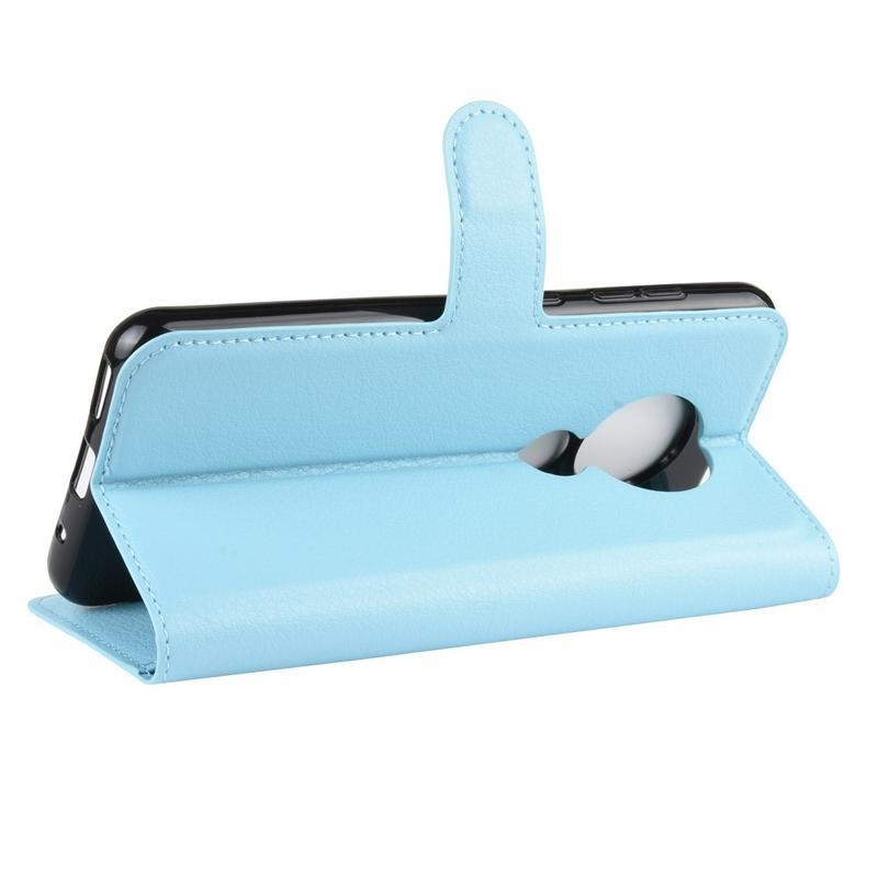 Litchi PU bőr tok Nokia 6.2 / Nokia 7.2 készülékhez - világoskék színű