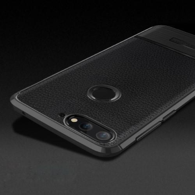 Litchi texturált tartós tok Huawei Y7 Prime (2018) - szürke