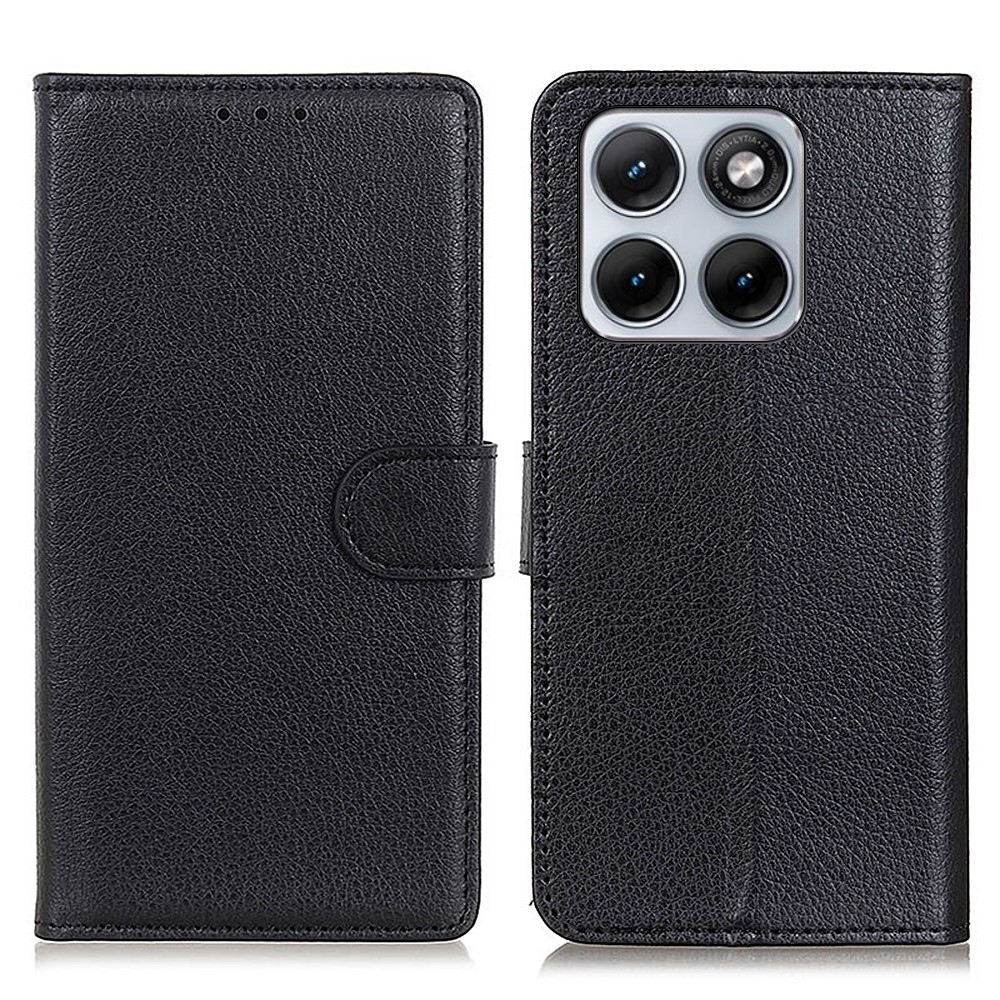 Litchie könyvtáska a Motorola Edge 70 Fusion 5G készülékhez - fekete