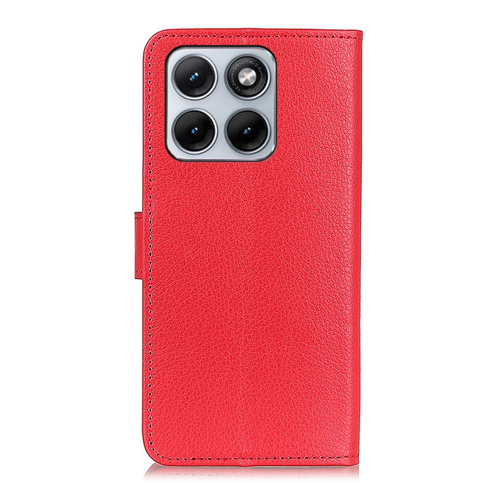 Litchie könyvtáska a Motorola Edge 70 Fusion 5G készülékhez - piros