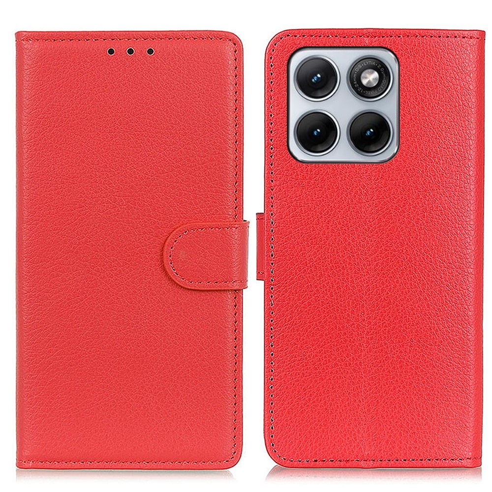 Litchie könyvtáska a Motorola Edge 70 Fusion 5G készülékhez - piros