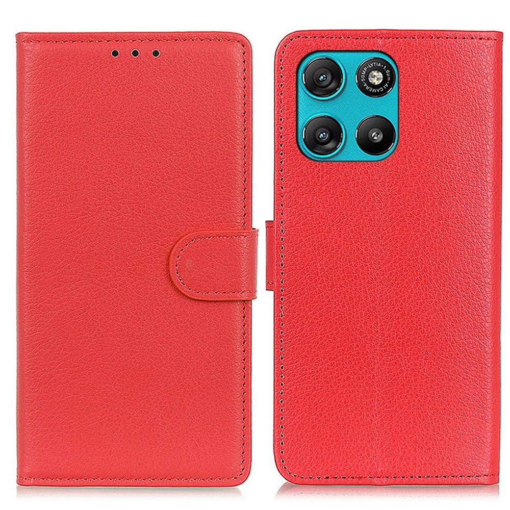 Litchie könyvformájú tok a Motorola Moto G57 Power 5G-hez – piros