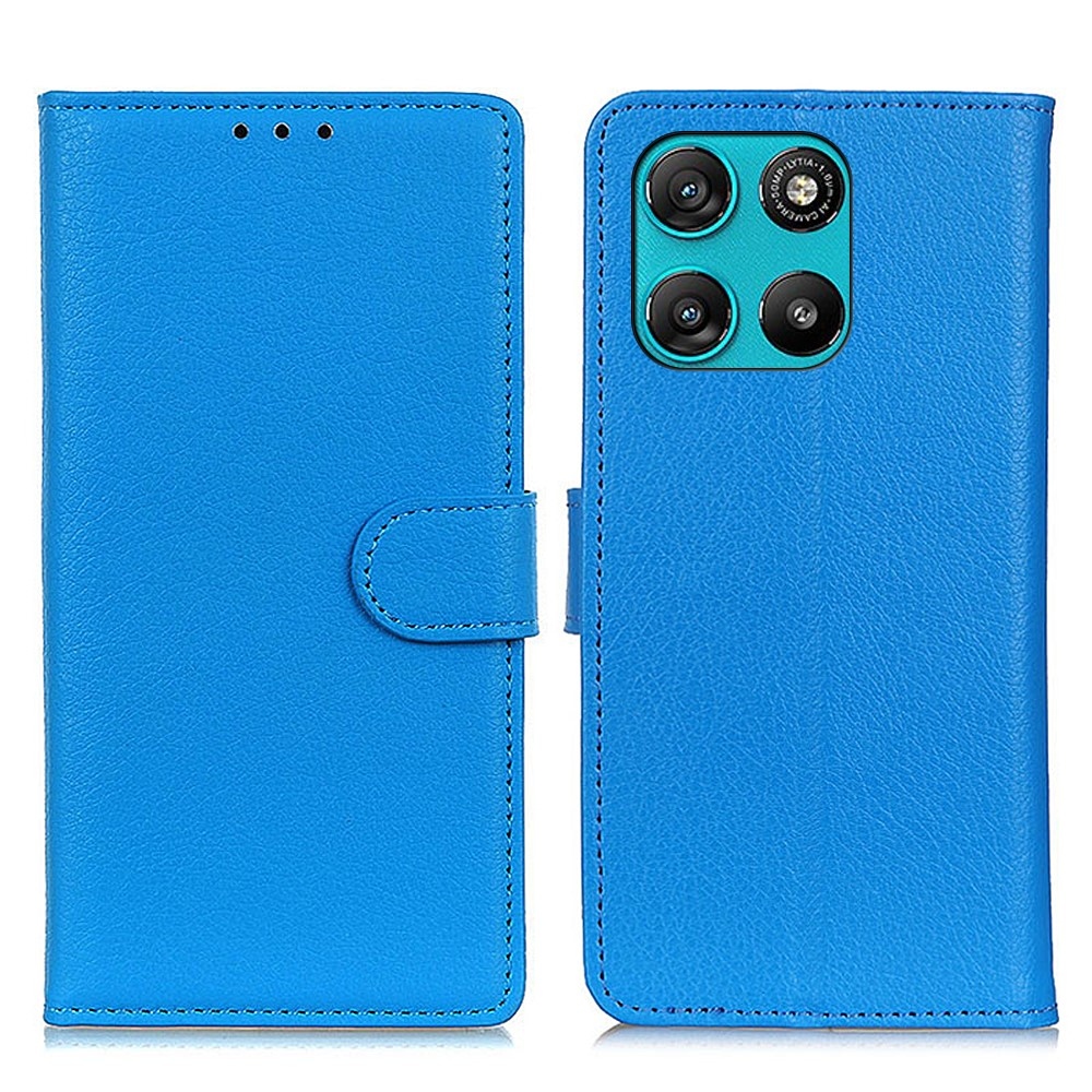 Litchie könyvformájú tok a Motorola Moto G57 Power 5G-hez – kék