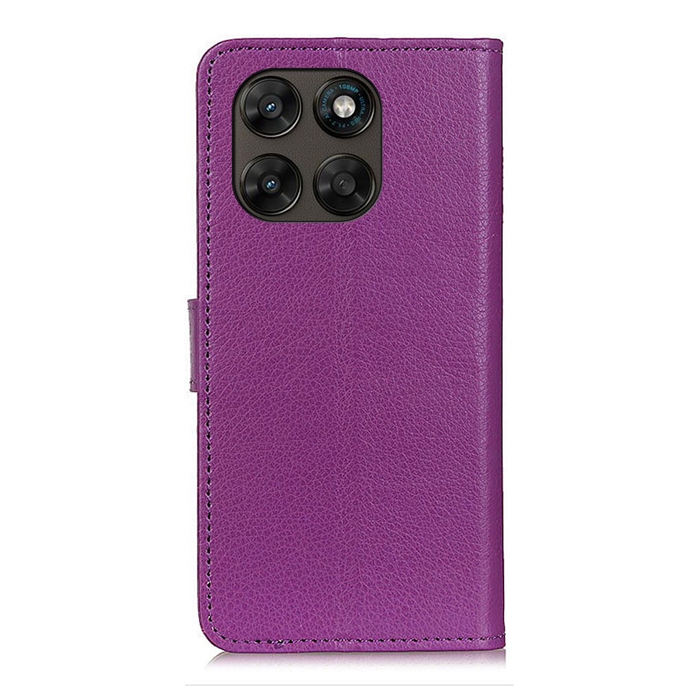 Litchie könyvszerű tok a Motorola Moto G87 5G/G77 5G/G67 5G készülékekhez – lila
