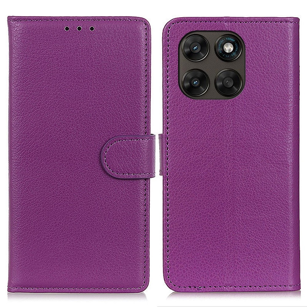 Litchie könyvszerű tok a Motorola Moto G87 5G/G77 5G/G67 5G készülékekhez – lila