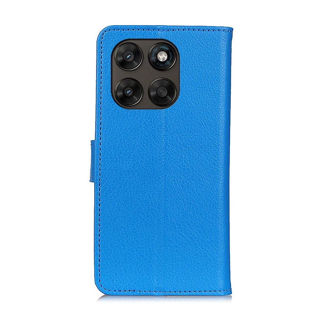 Litchie könyvszerű tok a Motorola Moto G87 5G/G77 5G/G67 5G készülékekhez – kék